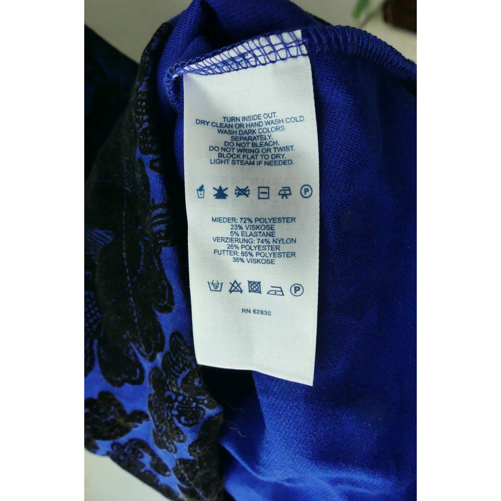 Lands' End Woven‎ Velvet Floral Dress 18 Burnout Blue XL Whimsigoth Fairy Grunge - Picture 9 of 9